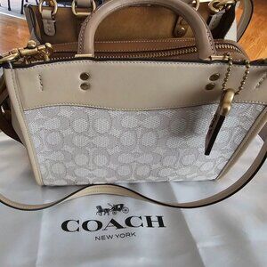 Coach rogue 24 Brass/chalk Ivory multi Jacquard